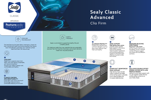 Sealy Posturepedic CLIO FIRM  Advanced Base Set