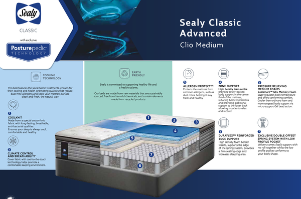 Sealy Posturepedic CLIO MEDIUM Advanced Base Set