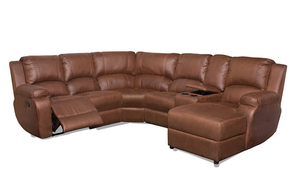 7pc Lorenzo 1 Action Corner Lounge Suite with Chaise - 1 Recliner