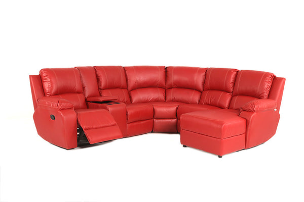 7pc Lorenzo 1 Action Corner Lounge Suite with Chaise - 1 Recliner