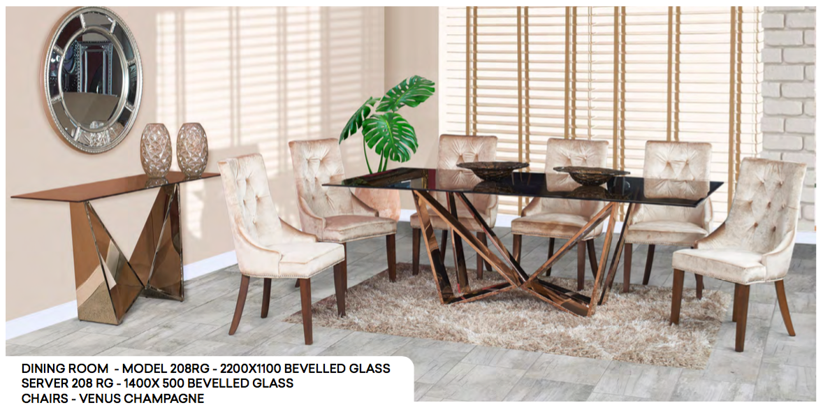 10pc Model 208RG Dining Room Suite Danie Du Toit Furnishers