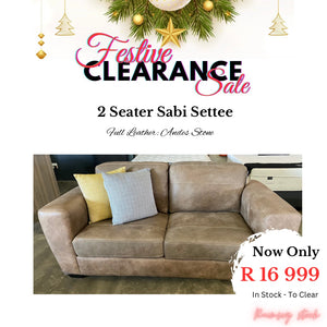 Festive Sale: 2 Seater Sabi Settee - Full Leather