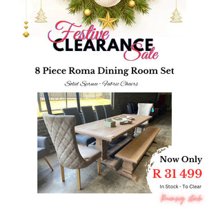 Festive Sale: 8 Piece Roma Dining Room Suite