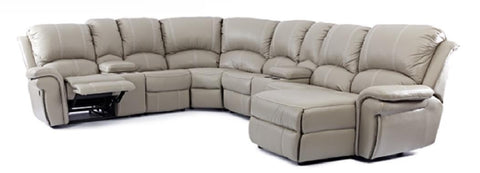 7 Piece Jersey Corner Lounge Suite ( Leather Uppers ) Online Exclusive