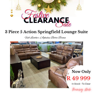 Festive Sale: 3 Piece 5 Acton Springfield Lounge Suite - Full Leather