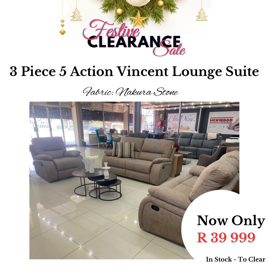 Sale Item: 3 Piece 5 Action Vincent Lounge Suite