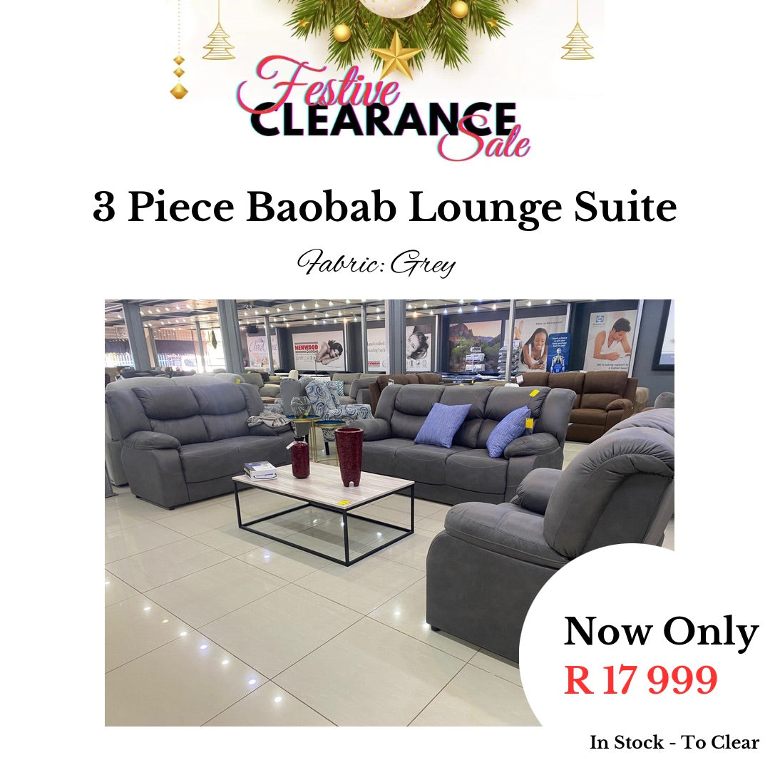 Festive Sale: 3 Piece Baobab Lounge Suite - Fabric