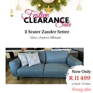 Festive Sale: 2 Seater Zander Settee - Fabric