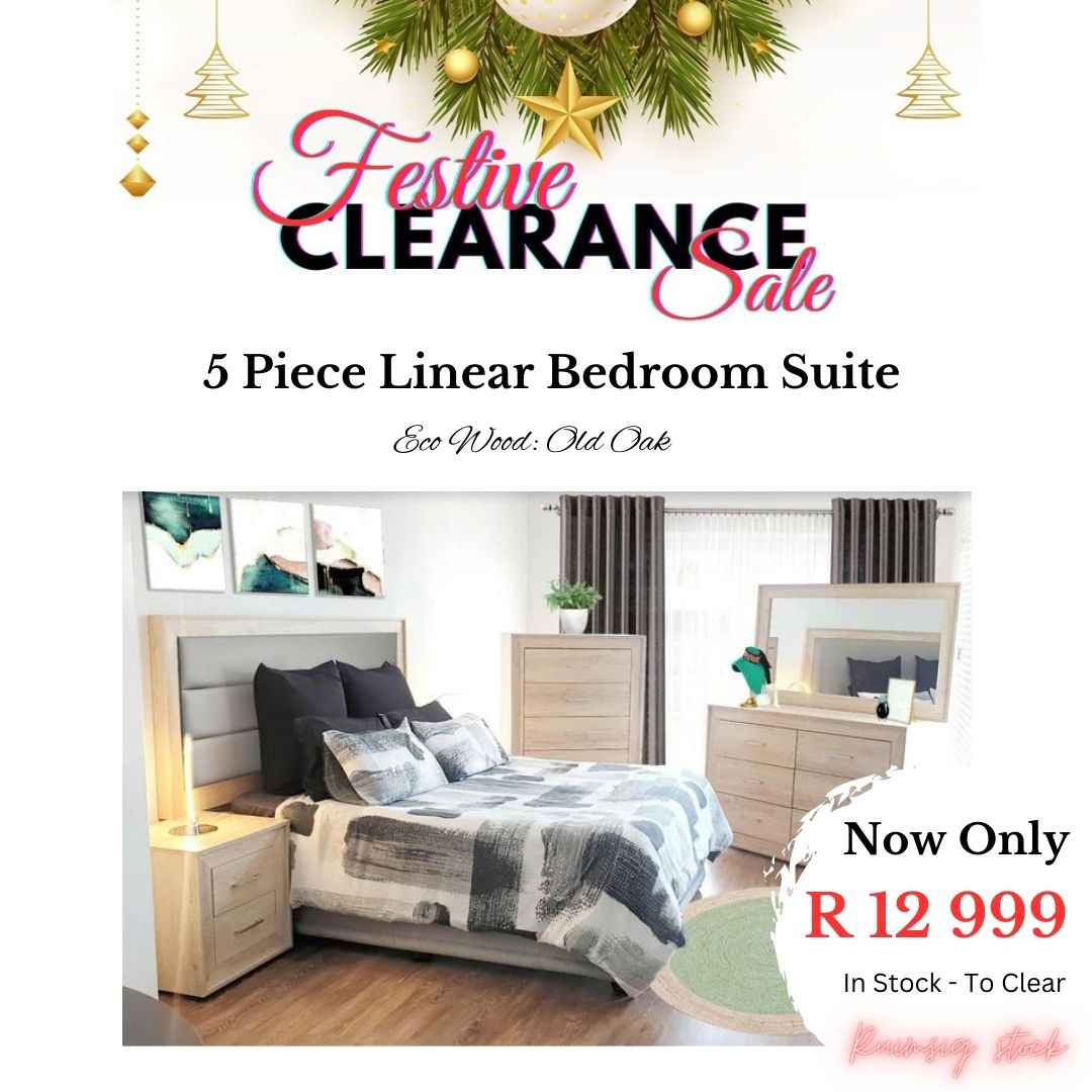 Festive Sale: 5 Piece Linear Bedroom Suite - Eco Wood