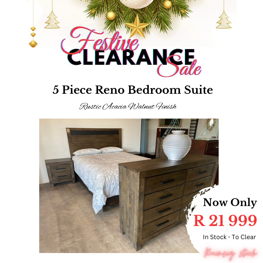 Festive Sale: 5 Piece Reno Bedroom Suite