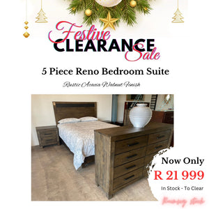 Festive Sale: 5 Piece Reno Bedroom Suite