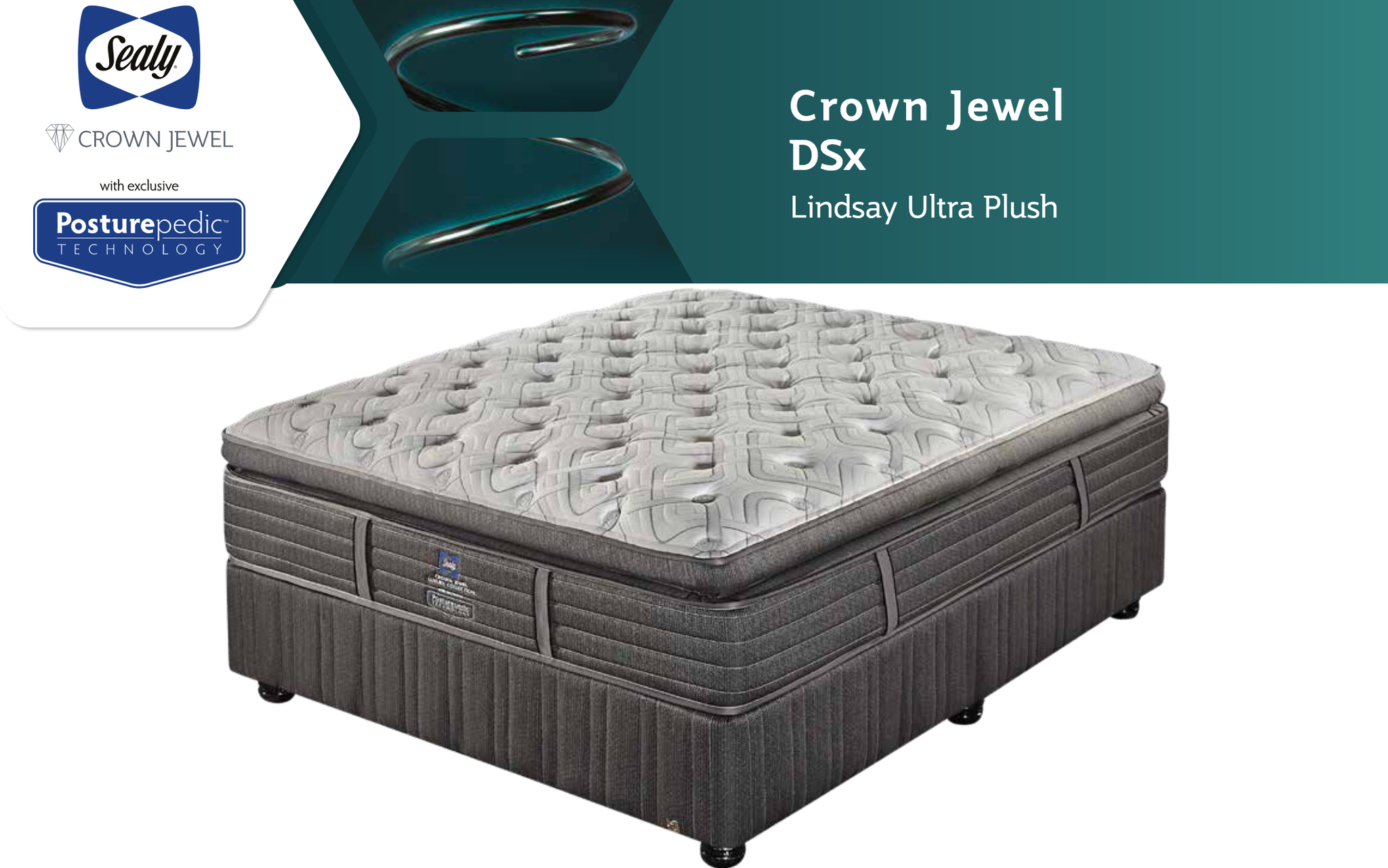 Sealy Posturepedic Lindsey ULTRA PLUSH Crown Jewel Base Set