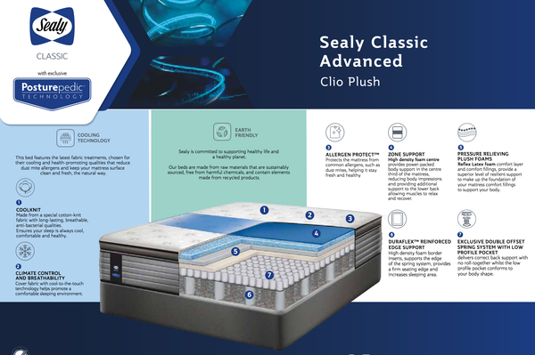 Sealy Posturepedic CLIO PLUSH Advanced Base Set