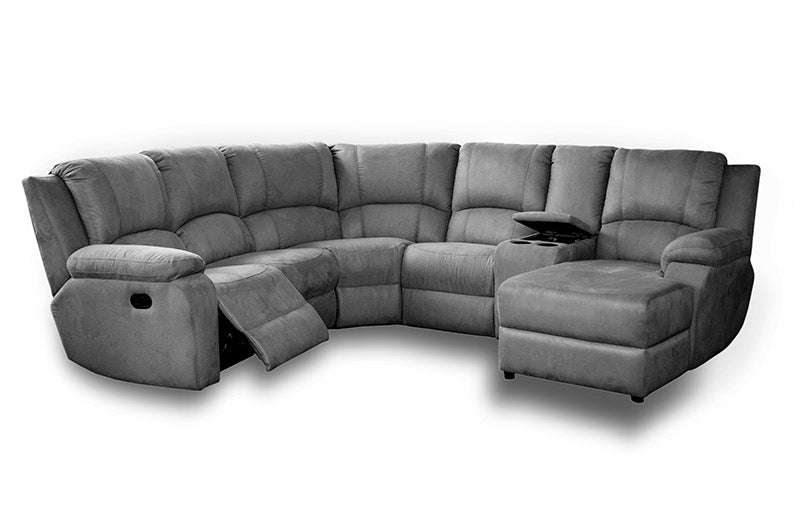 7pc Lorenzo 1 Action Corner Lounge Suite with Chaise - 1 Recliner