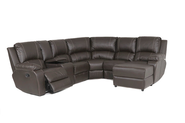 7pc Lorenzo 1 Action Corner Lounge Suite with Chaise - 1 Recliner