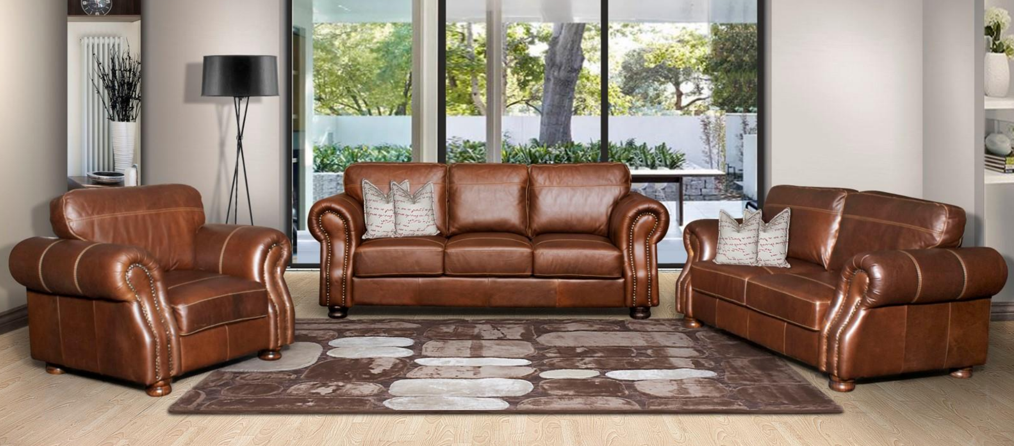 3 Piece Moremi Lounge Suite - FULL LEATHER ONLY