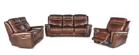 3 Piece 5 Action Bison Lounge Suite - FULL LEATHER ONLY