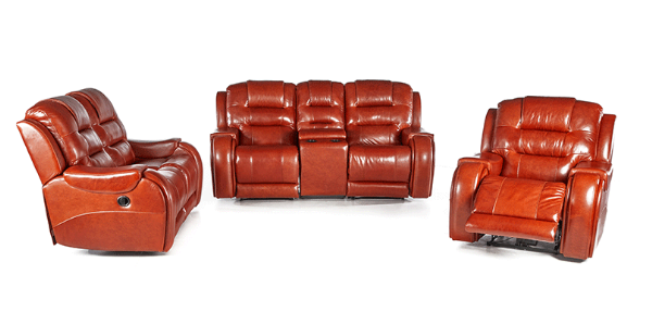 3 Piece 5 Action Rocco Lounge Suite - FULL LEATHER ONLY