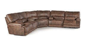 5 Piece 2 Action Madrid Corner Lounge Suite - FULL LEATHER - ALL ELECTRIC RECLINERS