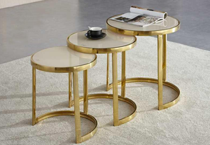Alessandra Nesting Table Round Glass Top