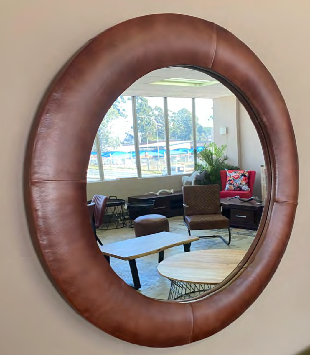 Leather Framed Mirror