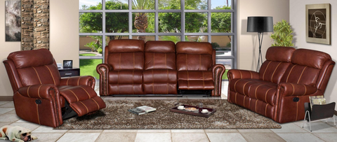 3 Piece 5 Action Victoria Lounge Suite - Full Leather ONLY