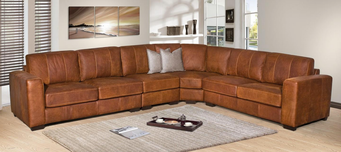 4 Piece Howick Corner Lounge Suite - Full Leather ONLY