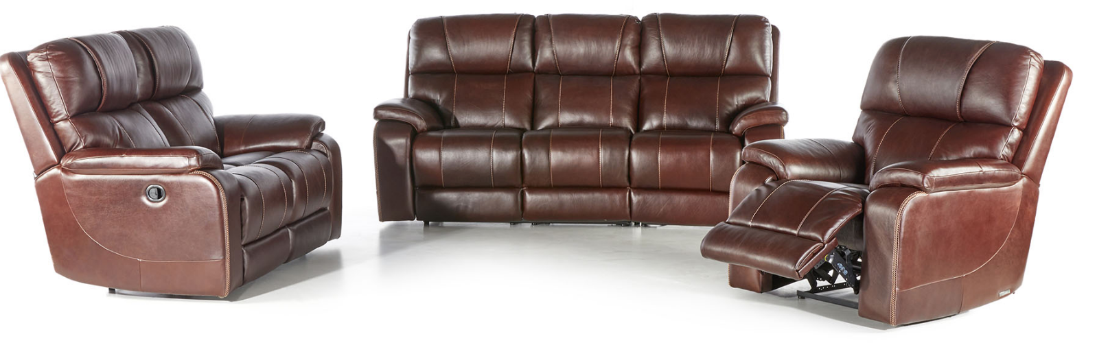 3 Piece 5 Action Stratton Lounge Suite - Full Leather ONLY